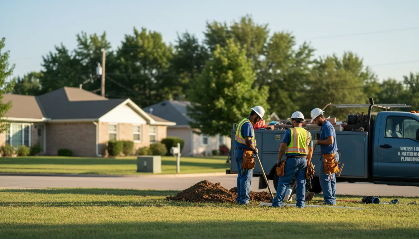 Residential water line and bathroom plumbing service in Alvord, IA